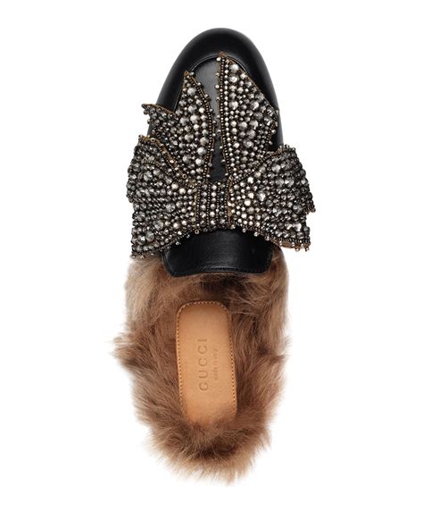 gucci princetown crystal bow|princetown gucci mules.